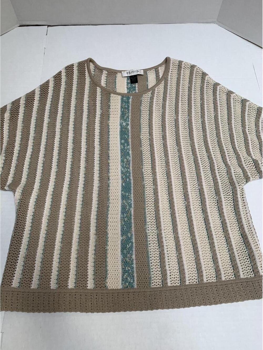 St. John Collection Womans Size Large Short Sleeve Knit Blouse Top Pullover